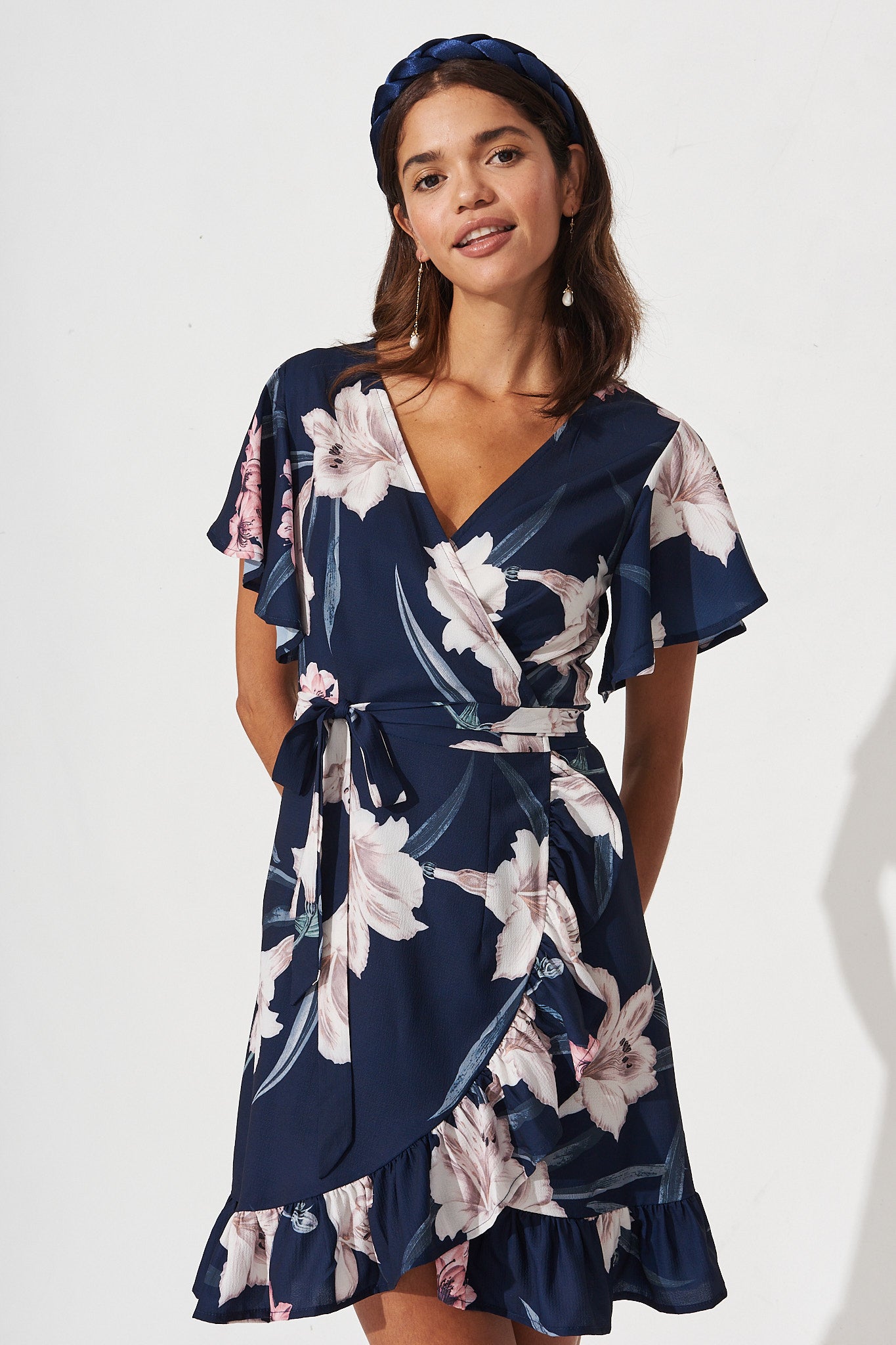 Relic Wrap Dress in Navy Floral – St Frock